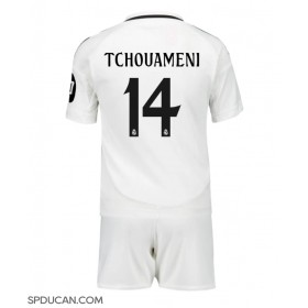 Dječji Nogometni Dres Real Madrid Aurelien Tchouameni #14 Domaci 2024-25 Kratak Rukav (+ Kratke hlače)